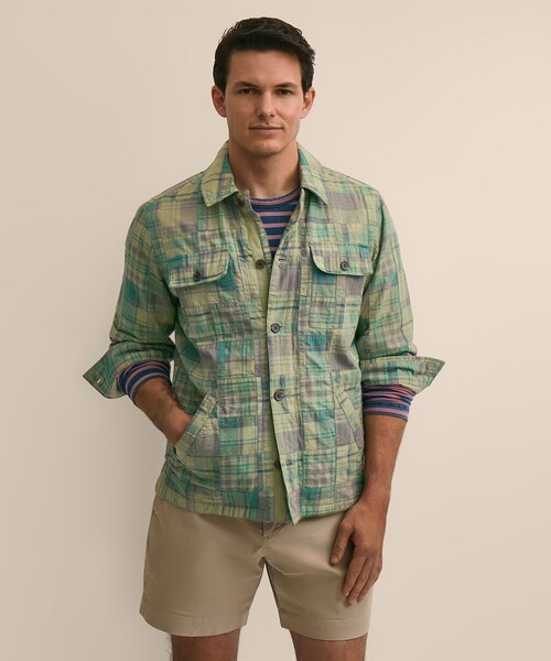 BROOKS BROTHERS(ブルックスブラザーズ)の「コットン マドラスパッチワーク シャツジャケット(その他アウター・メンズ・オリーブ・LARGE/MEDIUM/X-LARGE)」の1枚目の写真