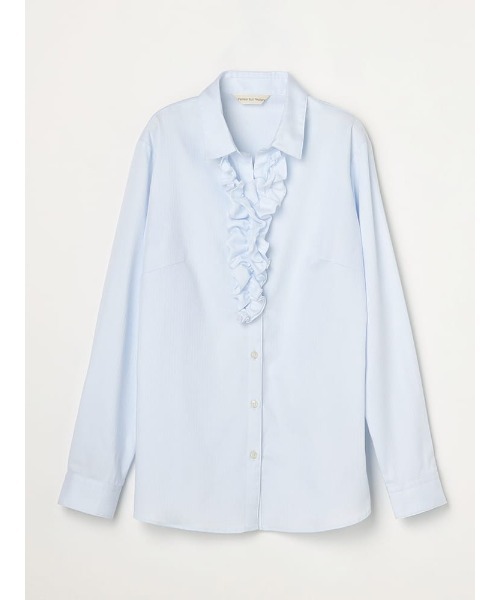 Perfect Suit FActory(パーフェクトスーツファクトリー)の「4WAY(スキッパー/リボン/フリル/リボン&フリル) ビッグリボンシャツ ホワイト/ピンク/サックス(シャツ/ブラウス・レディース・ライトピンク/ホワイト/サックスブルー・S/LL/M/L)」の12枚目の写真