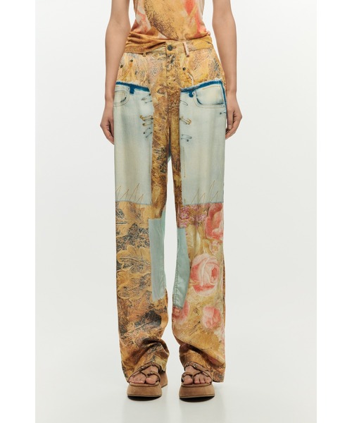 Desigual（デシグアル）の「アートフラワープリントストレートパンツ（その他パンツ・レディース・イエロー・S/M/L/XL/XS）」の3枚目の写真