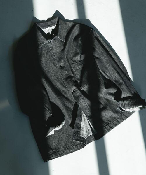 URBAN RESEARCH DOORS（アーバンリサーチドアーズ）の「デニムシャツカバーオール（カバーオール・メンズ・ブルー系その他/ブラック/ワンウォッシュ・MEDIUM/LARGE）」の2枚目の写真