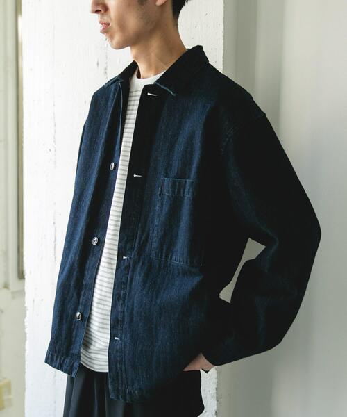 URBAN RESEARCH DOORS（アーバンリサーチドアーズ）の「デニムシャツカバーオール（カバーオール・メンズ・ブルー系その他/ブラック/ワンウォッシュ・MEDIUM/LARGE）」の4枚目の写真