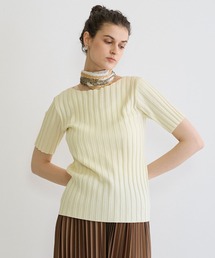 ワイドリブニットTシャツ