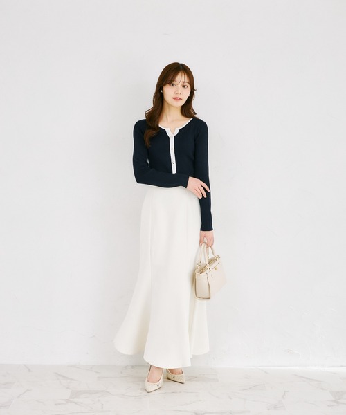 tocco closet(トッコ クローゼット)の「【ZOZO限定】配色ヘンリーネックカットソー(Tシャツ/カットソー・レディース・ホワイト×ブラック/ネイビー×ホワイト/その他・M)」の10枚目の写真