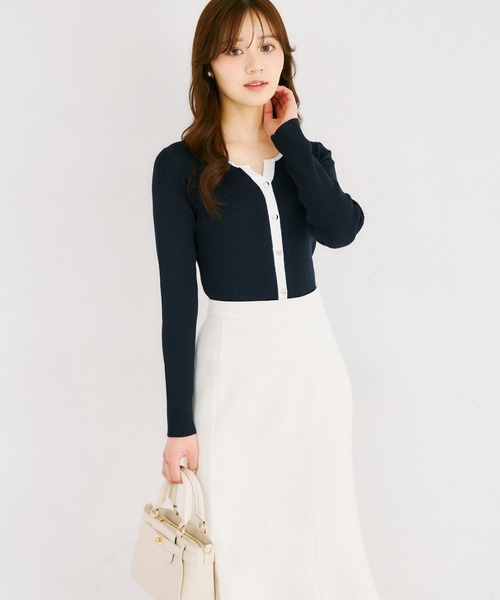 tocco closet(トッコ クローゼット)の「【ZOZO限定】配色ヘンリーネックカットソー(Tシャツ/カットソー・レディース・ホワイト×ブラック/ネイビー×ホワイト/その他・M)」の12枚目の写真