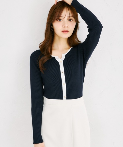 tocco closet(トッコ クローゼット)の「【ZOZO限定】配色ヘンリーネックカットソー(Tシャツ/カットソー・レディース・ホワイト×ブラック/ネイビー×ホワイト/その他・M)」の13枚目の写真