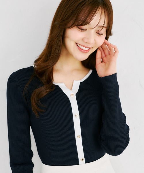tocco closet(トッコ クローゼット)の「【ZOZO限定】配色ヘンリーネックカットソー(Tシャツ/カットソー・レディース・ホワイト×ブラック/ネイビー×ホワイト/その他・M)」の15枚目の写真