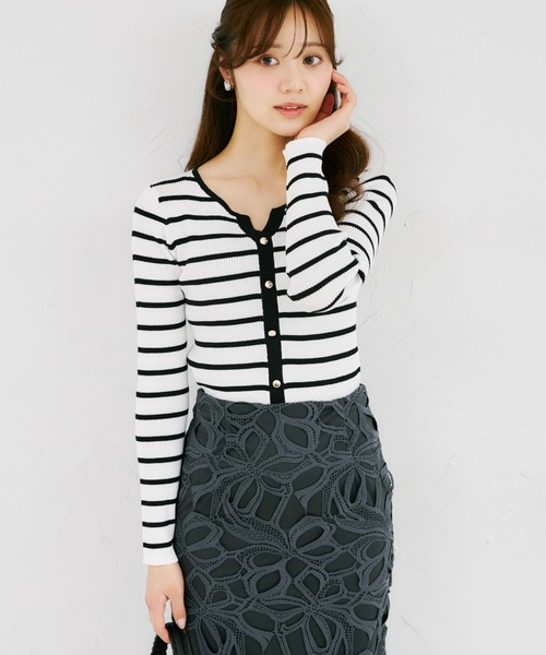 tocco closet(トッコ クローゼット)の「【ZOZO限定】配色ヘンリーネックカットソー(Tシャツ/カットソー・レディース・ホワイト×ブラック/ネイビー×ホワイト/その他・M)」の19枚目の写真