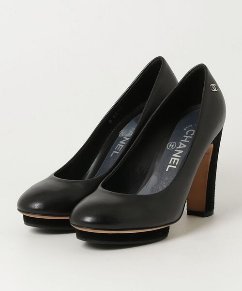 CHANEL パテント×スエード パンプス (JP 23.1)(US 6.25)(EU 36.5)  白黒 箱付 CHANEL（シャネル） レディース パンプス 靴 ブラック パテントカーフ