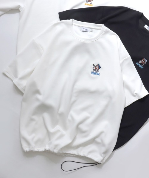 Bear & Uncle Embroidery T‑Shirt/ набор Кома Оджи‑сан оверсайз Wappen刺繍 Дорокордин полужир L/S футболка メンズ