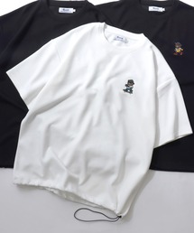 Bear & Uncle Embroidery T-Shirt/別注 クマ おじさん オーバーサイズ ワンポイント刺繍 ドローコード 半袖Tシャツ レディース メンズ