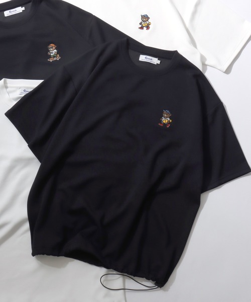 SITRY(シトリー)の「Bear & Uncle Embroidery T-Shirt/別注 クマ おじさん オーバーサイズ ワンポイント刺繍 ドローコード 半袖Tシャツ レディース メンズ(Tシャツ/カットソー・メンズ・ホワイト系その他3/ホワイト系その他2/ブラック系その他/ホワイト系その他/ホワイト/ブラック系その他2/ブラック/ブラック系その他3・L/M)」の7枚目の写真