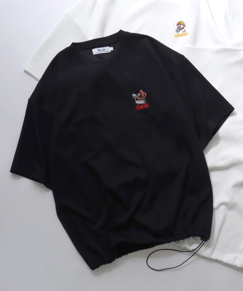SITRY(シトリー)の「Bear & Uncle Embroidery T-Shirt/別注 クマ おじさん オーバーサイズ ワンポイント刺繍 ドローコード 半袖Tシャツ レディース メンズ(Tシャツ/カットソー・メンズ・ホワイト系その他3/ホワイト系その他2/ブラック系その他/ホワイト系その他/ホワイト/ブラック系その他2/ブラック/ブラック系その他3・L/M)」の5枚目の写真