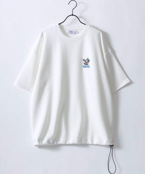 SITRY(シトリー)の「Bear & Uncle Embroidery T-Shirt/別注 クマ おじさん オーバーサイズ ワンポイント刺繍 ドローコード 半袖Tシャツ レディース メンズ(Tシャツ/カットソー・メンズ・ホワイト系その他3/ホワイト系その他2/ブラック系その他/ホワイト系その他/ホワイト/ブラック系その他2/ブラック/ブラック系その他3・L/M)」の9枚目の写真
