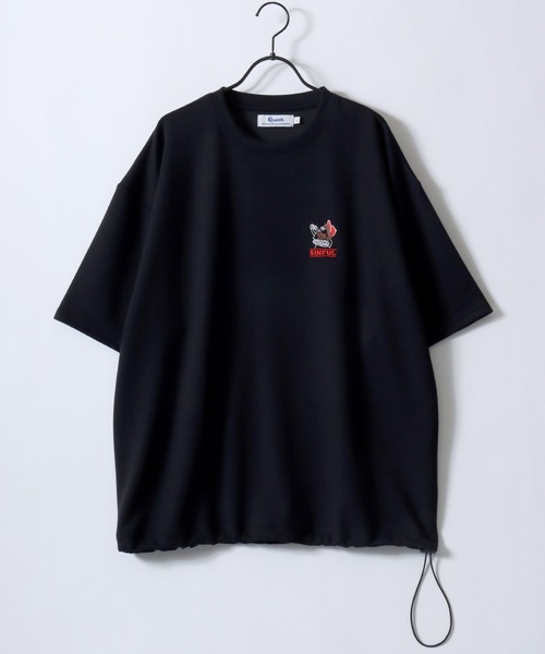 SITRY(シトリー)の「Bear & Uncle Embroidery T-Shirt/別注 クマ おじさん オーバーサイズ ワンポイント刺繍 ドローコード 半袖Tシャツ レディース メンズ(Tシャツ/カットソー・メンズ・ホワイト系その他3/ホワイト系その他2/ブラック系その他/ホワイト系その他/ホワイト/ブラック系その他2/ブラック/ブラック系その他3・L/M)」の10枚目の写真