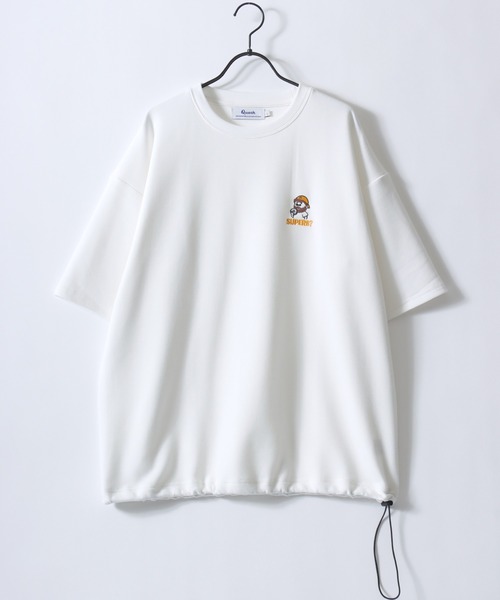 SITRY(シトリー)の「Bear & Uncle Embroidery T-Shirt/別注 クマ おじさん オーバーサイズ ワンポイント刺繍 ドローコード 半袖Tシャツ レディース メンズ(Tシャツ/カットソー・メンズ・ホワイト系その他3/ホワイト系その他2/ブラック系その他/ホワイト系その他/ホワイト/ブラック系その他2/ブラック/ブラック系その他3・L/M)」の13枚目の写真