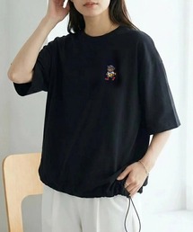 SITRY（シトリー）の「Bear ＆ Uncle Embroidery T-Shirt/別注 クマ おじさん オーバーサイズ ワンポイント刺繍 ドローコード 半袖Tシャツ レディース メンズ（Tシャツ/カットソー）」