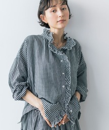 美品◆【STUDIOSステュディオス】◆チェックトップス◆ブラウス STUDIOUS（ステュディオス）の「STUDIOUS テンセルオンブレーチェック