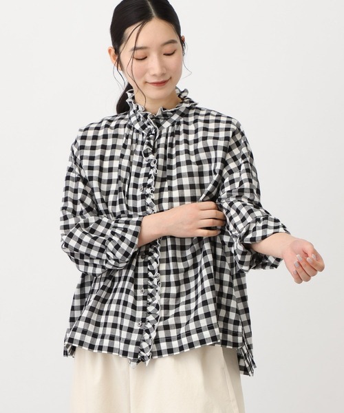 Burberry London リネン混 フリル シャツ ブラウス BURBERRY（フリル ・ シャツ/ブラウス(長袖/七分)）のフリマアイテム一覧
