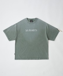 ADAMPATEK / gallagher agingT/プリント、刺繍入りエイジング加工Tシャツ