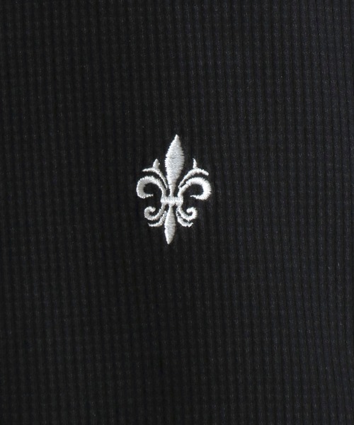 SITRY（シトリー）の「Embroidery Henly Neck T-Shirt/ワンポイント刺繍 サーマル ワッフル ヘンリーネック 半袖Tシャツ レディース メンズ（Tシャツ/カットソー・メンズ・ブラック/ホワイト・M/L/S）」の10枚目の写真