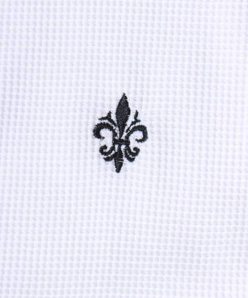 SITRY（シトリー）の「Embroidery Henly Neck T-Shirt/ワンポイント刺繍 サーマル ワッフル ヘンリーネック 半袖Tシャツ レディース メンズ（Tシャツ/カットソー・メンズ・ブラック/ホワイト・M/L/S）」の9枚目の写真