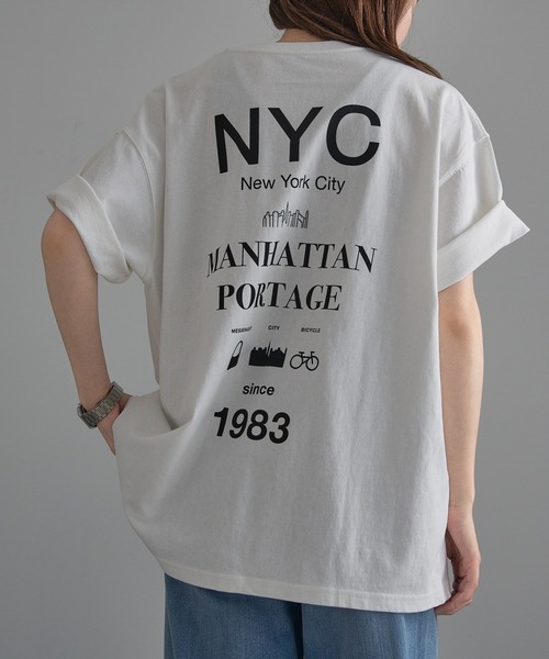 Manhattan Portage(マンハッタンポーテージ)の「【Manhattan Portage】別注 NYC Street Culture Tee /ニューヨークシティストリートカルチャーTシャツ(Tシャツ/カットソー・レディース・ホワイト/ブラック/ヘザーグレー・S/M/L)」の1枚目の写真