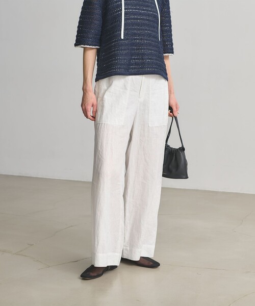UNITED ARROWS(ユナイテッドアローズ)の「リネン パッチポケット イージーパンツ WHITE ‐ウォッシャブル‐(その他パンツ・レディース・ホワイト・36/38/34)」の2枚目の写真