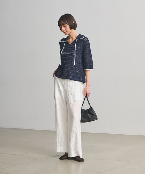 UNITED ARROWS(ユナイテッドアローズ)の「リネン パッチポケット イージーパンツ WHITE ‐ウォッシャブル‐(その他パンツ・レディース・ホワイト・36/38/34)」の3枚目の写真