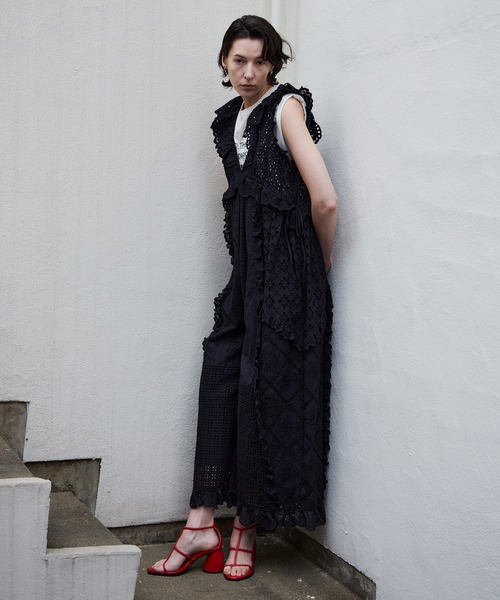 PRE-ORDER】Lace Patch Rompers/レースパッチロンパース（サロペット