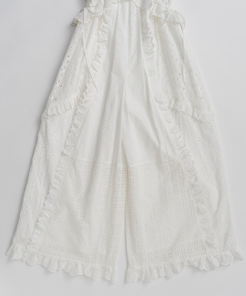MAISON SPECIAL（メゾンスペシャル）の「【PRE-ORDER】Lace Patch Rompers/レースパッチロンパース（サロペット/オーバーオール・レディース・ホワイト/ブラック・36/38）」の17枚目の写真