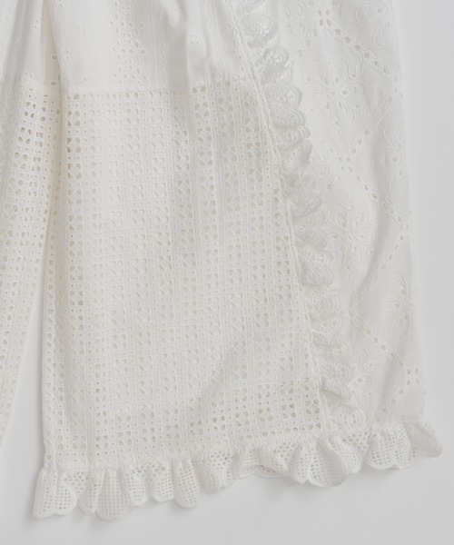 MAISON SPECIAL（メゾンスペシャル）の「【PRE-ORDER】Lace Patch Rompers/レースパッチロンパース（サロペット/オーバーオール・レディース・ホワイト/ブラック・36/38）」の19枚目の写真