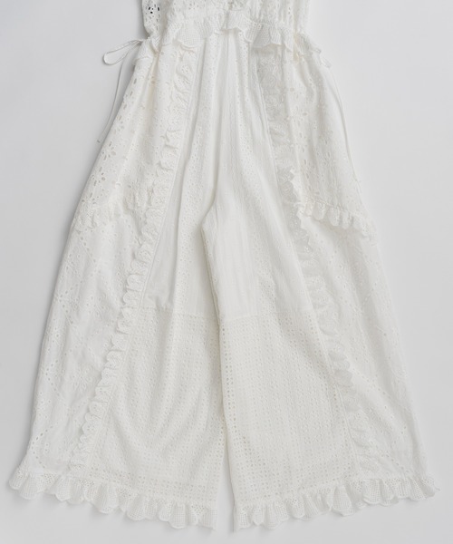 MAISON SPECIAL（メゾンスペシャル）の「【PRE-ORDER】Lace Patch Rompers/レースパッチロンパース（サロペット/オーバーオール・レディース・ホワイト/ブラック・36/38）」の22枚目の写真