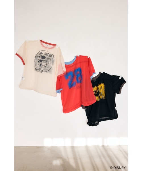 Disney（ディズニー）の「MD NUMBER SPORT Tシャツ/ MICKEY（Tシャツ/カットソー・レディース・ホワイト/ライトブラック/レッド・FREE）」の6枚目の写真