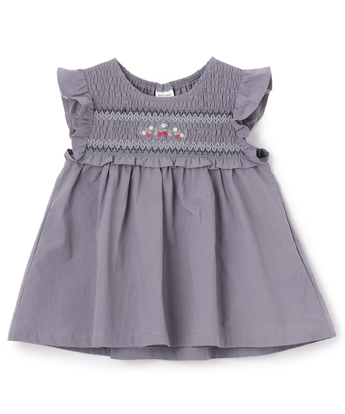 petit main（プティマイン）の「【リンク】いちご刺しゅうシャーリングチュニック（チュニック・キッズ・オフホワイト/ライトピンク/ブルーグレー・100cm/80ｃｍ/120cm/90cm/110cm/130cm）」の11枚目の写真