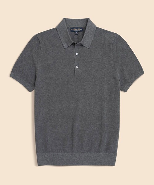 BROOKS BROTHERS(ブルックスブラザーズ)の「スーピマコットン ストレッチピケ ショートスリーブ ポロセーター(ポロシャツ・メンズ・ホワイト/ネイビー/グレー/ブルー・SMALL/LARGE/X-LARGE/MEDIUM)」の3枚目の写真