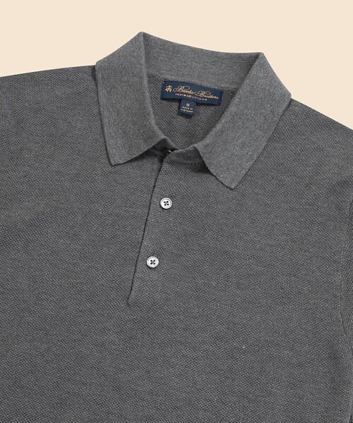 BROOKS BROTHERS(ブルックスブラザーズ)の「スーピマコットン ストレッチピケ ショートスリーブ ポロセーター(ポロシャツ・メンズ・ホワイト/ネイビー/グレー/ブルー・SMALL/LARGE/X-LARGE/MEDIUM)」の7枚目の写真