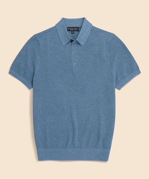 BROOKS BROTHERS(ブルックスブラザーズ)の「スーピマコットン ストレッチピケ ショートスリーブ ポロセーター(ポロシャツ・メンズ・ホワイト/ネイビー/グレー/ブルー・SMALL/LARGE/X-LARGE/MEDIUM)」の10枚目の写真