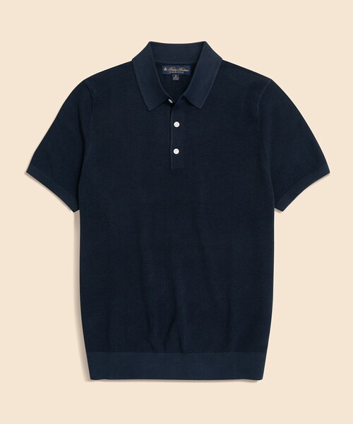 BROOKS BROTHERS(ブルックスブラザーズ)の「スーピマコットン ストレッチピケ ショートスリーブ ポロセーター(ポロシャツ・メンズ・ホワイト/ネイビー/グレー/ブルー・SMALL/LARGE/X-LARGE/MEDIUM)」の13枚目の写真