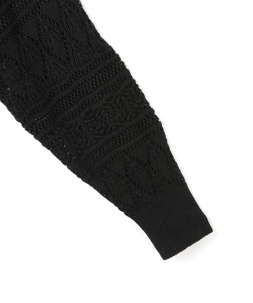 ADAM ET ROPE'(アダムエロペ)の「【WEB限定】パターンニットブルゾン(カーディガン/ボレロ・レディース・ブラック/ホワイト・FREE)」の10枚目の写真