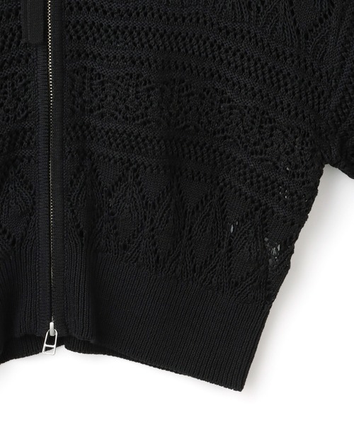 ADAM ET ROPE'(アダムエロペ)の「【WEB限定】パターンニットブルゾン(カーディガン/ボレロ・レディース・ブラック/ホワイト・FREE)」の11枚目の写真