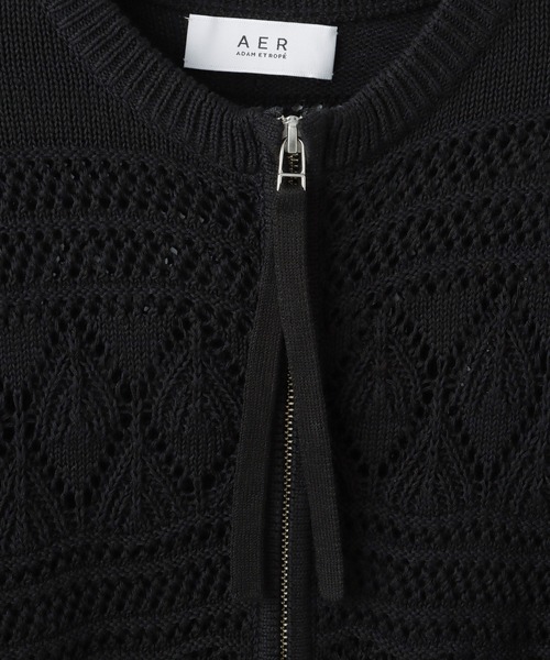 ADAM ET ROPE'(アダムエロペ)の「【WEB限定】パターンニットブルゾン(カーディガン/ボレロ・レディース・ブラック/ホワイト・FREE)」の12枚目の写真