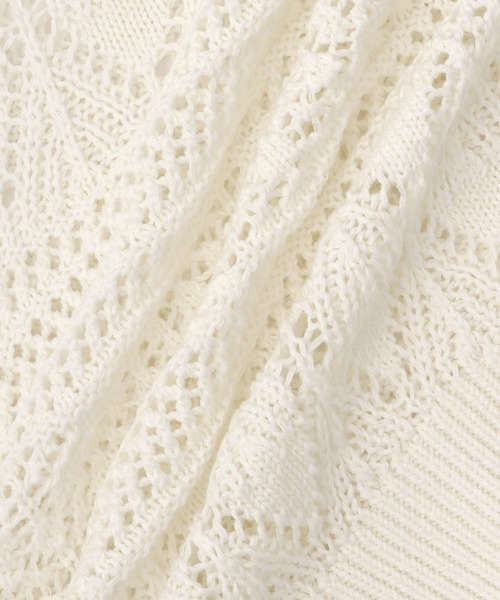 ADAM ET ROPE'(アダムエロペ)の「【WEB限定】パターンニットブルゾン(カーディガン/ボレロ・レディース・ブラック/ホワイト・FREE)」の16枚目の写真