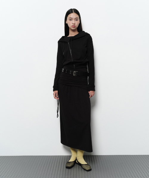DIAGONAL(ダイアゴナル)の「DIAGONAL ZIP UP HOODIE (black)(パーカー・レディース・その他・FREE)」の4枚目の写真