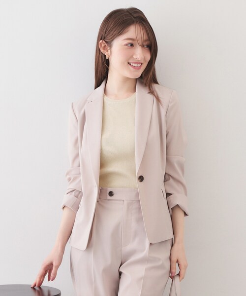 index（インデックス）の「ラメリブ半袖ニット【洗濯機OK】（ニット/セーター・レディース・ブラック系5/サックスブルー系5/ピンク系1/ホワイト系8・42/40/38/36）」の20枚目の写真