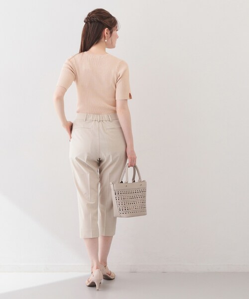 index（インデックス）の「ラメリブ半袖ニット【洗濯機OK】（ニット/セーター・レディース・ブラック系5/サックスブルー系5/ピンク系1/ホワイト系8・42/40/38/36）」の11枚目の写真