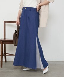 Jena espace merveilleux | 異素材デニム切替スカート(スカート)