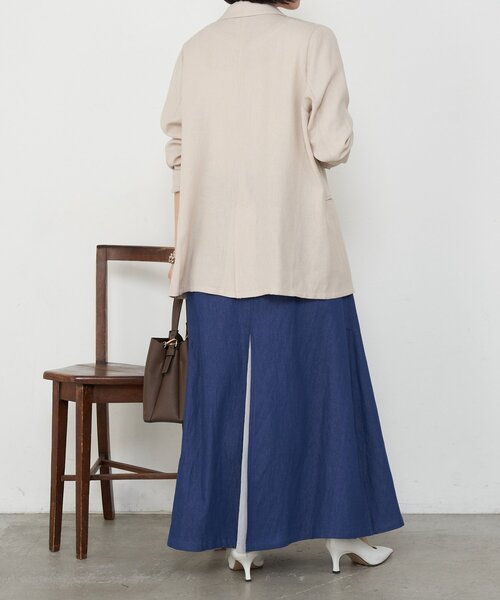 Jena espace merveilleux（ジェナ　エスパスメルヴェイユ）の「異素材デニム切替スカート（スカート・レディース・ネイビー/ブルー・FREE）」の6枚目の写真