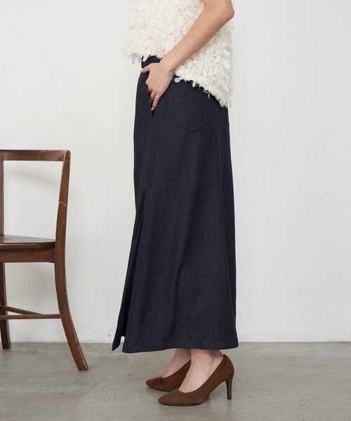 Jena espace merveilleux（ジェナ　エスパスメルヴェイユ）の「異素材デニム切替スカート（スカート・レディース・ネイビー/ブルー・FREE）」の16枚目の写真