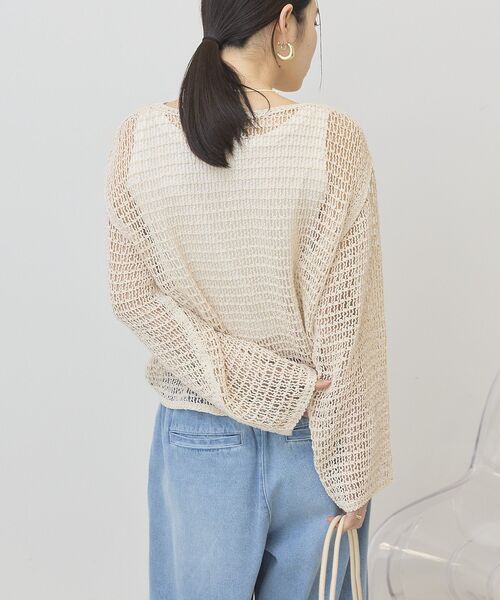 AMERICAN HOLIC（アメリカンホリック）の「刺繍メッシュプルオーバー（ニット/セーター・レディース・チャコールグレー/アイボリー・FREE）」の6枚目の写真