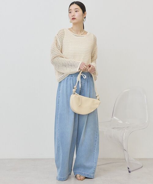 AMERICAN HOLIC（アメリカンホリック）の「刺繍メッシュプルオーバー（ニット/セーター・レディース・チャコールグレー/アイボリー・FREE）」の7枚目の写真